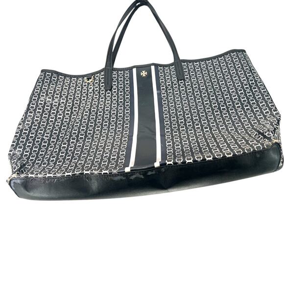 TORY BURCH Gemini Link Tote Black Shopper Large Bag Purse Luxury Designer - Picture 2 of 9